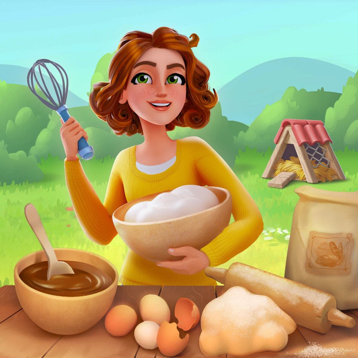 Maddie preparing for the bake off